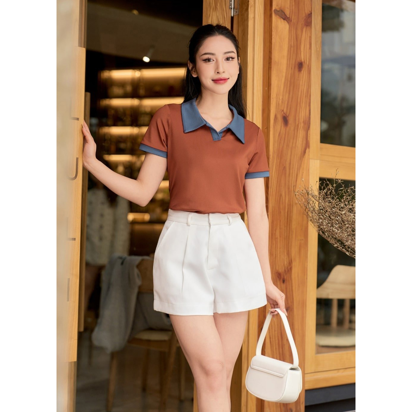 Quần short nữ thời trang, Quần Short nữ cạp cao, dáng rộng có túi, quần đùi nữ, thời trang Gumac, bemine, eden