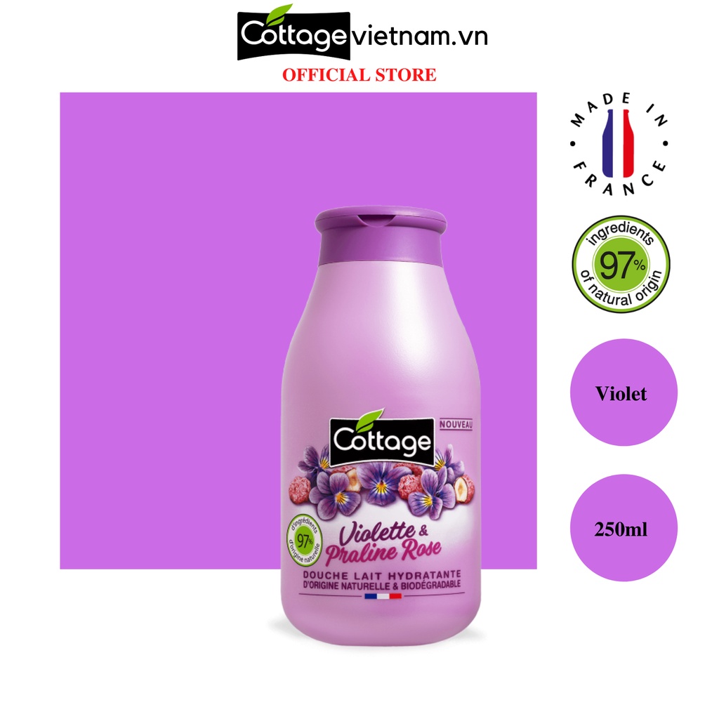 Hương Violet-250ml-Sữa tắm Cottage của Pháp, phân phối chính hãng