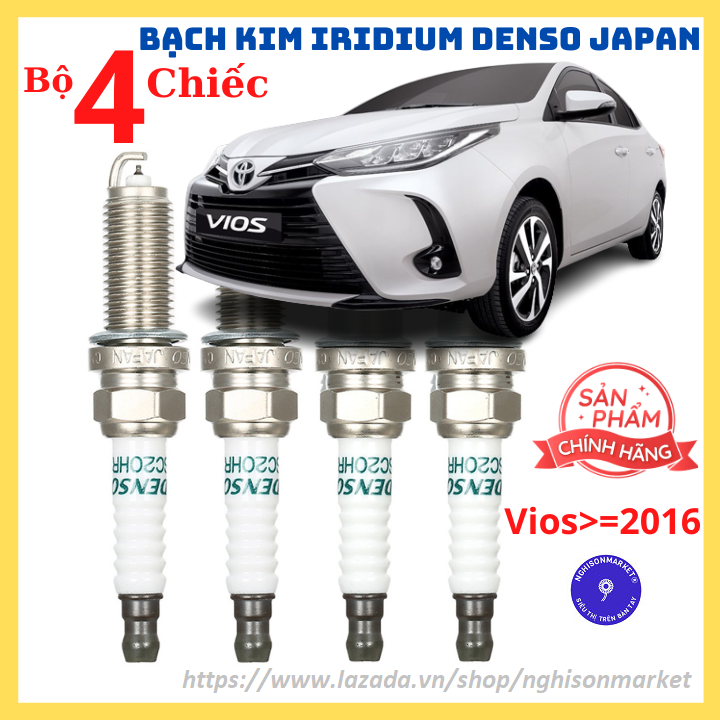 Bugi xe Toyota Vios Bạch Kim Iridium Denso Japan bộ 4 chiếc