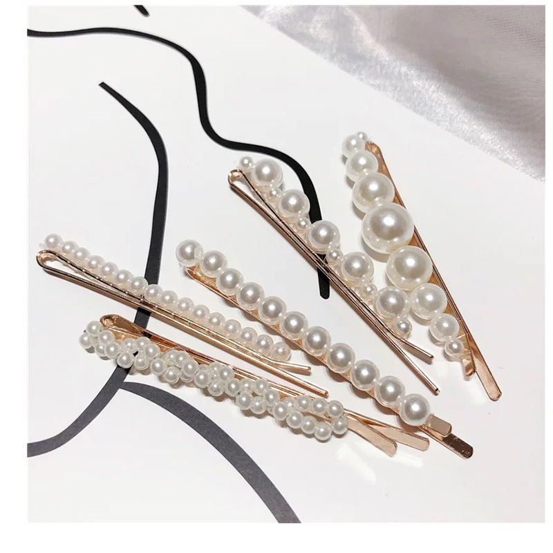 Set 5 kẹp tóc mái đính ngọc FUHA, kẹp tóc nữ hot trend phong cách Hàn Quốc