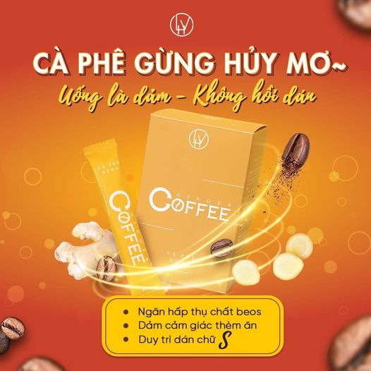 Cà phê gừng giảm cân ginger coffee - hộp 20 gói, chính hãng