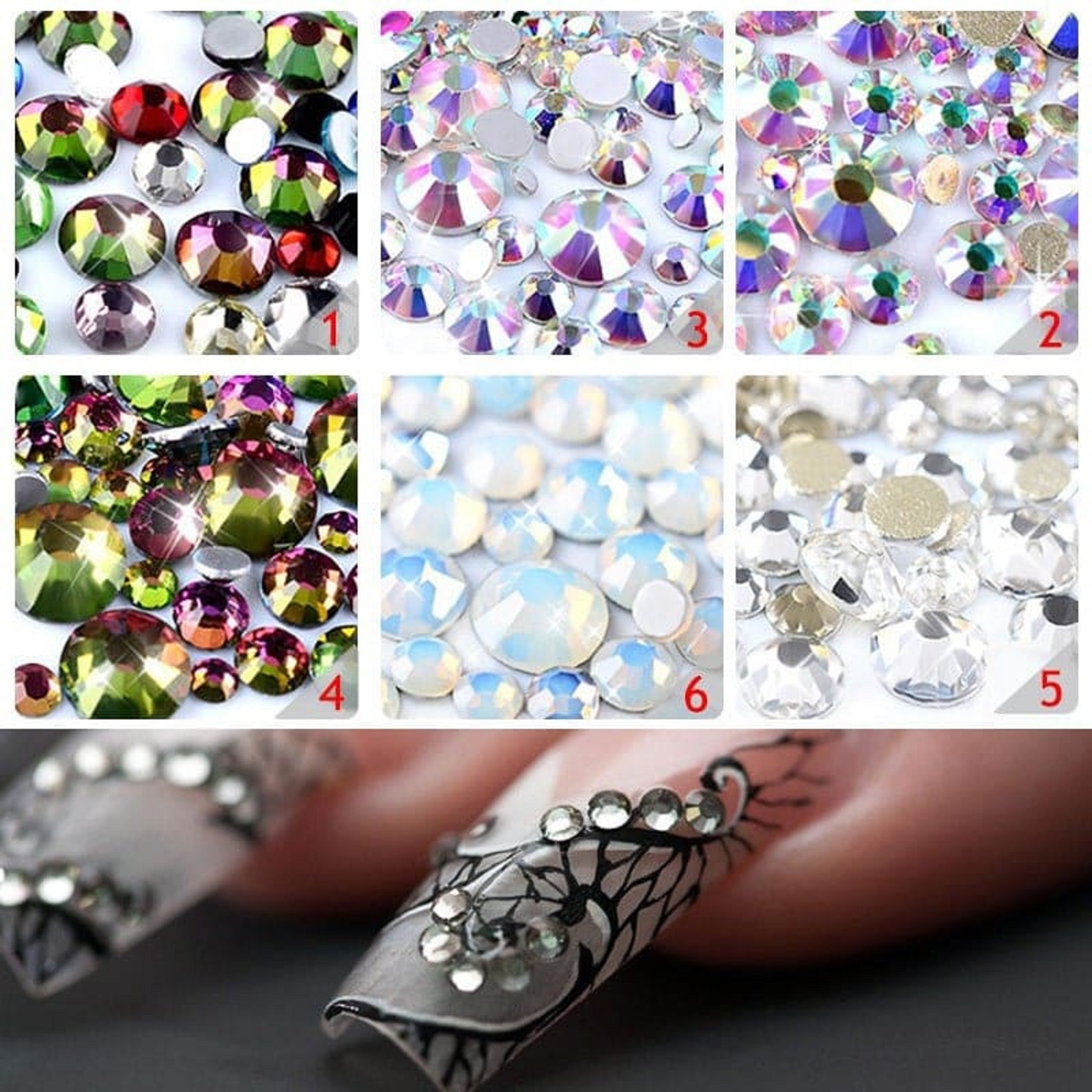 Túi hạt đá trang trí chân bằng mix size