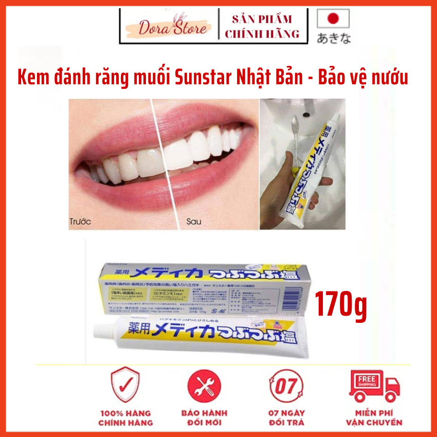 Kem đánh răng muối Sunstar 170g Nhật Bản - Bảo vệ nướu - Dorastore