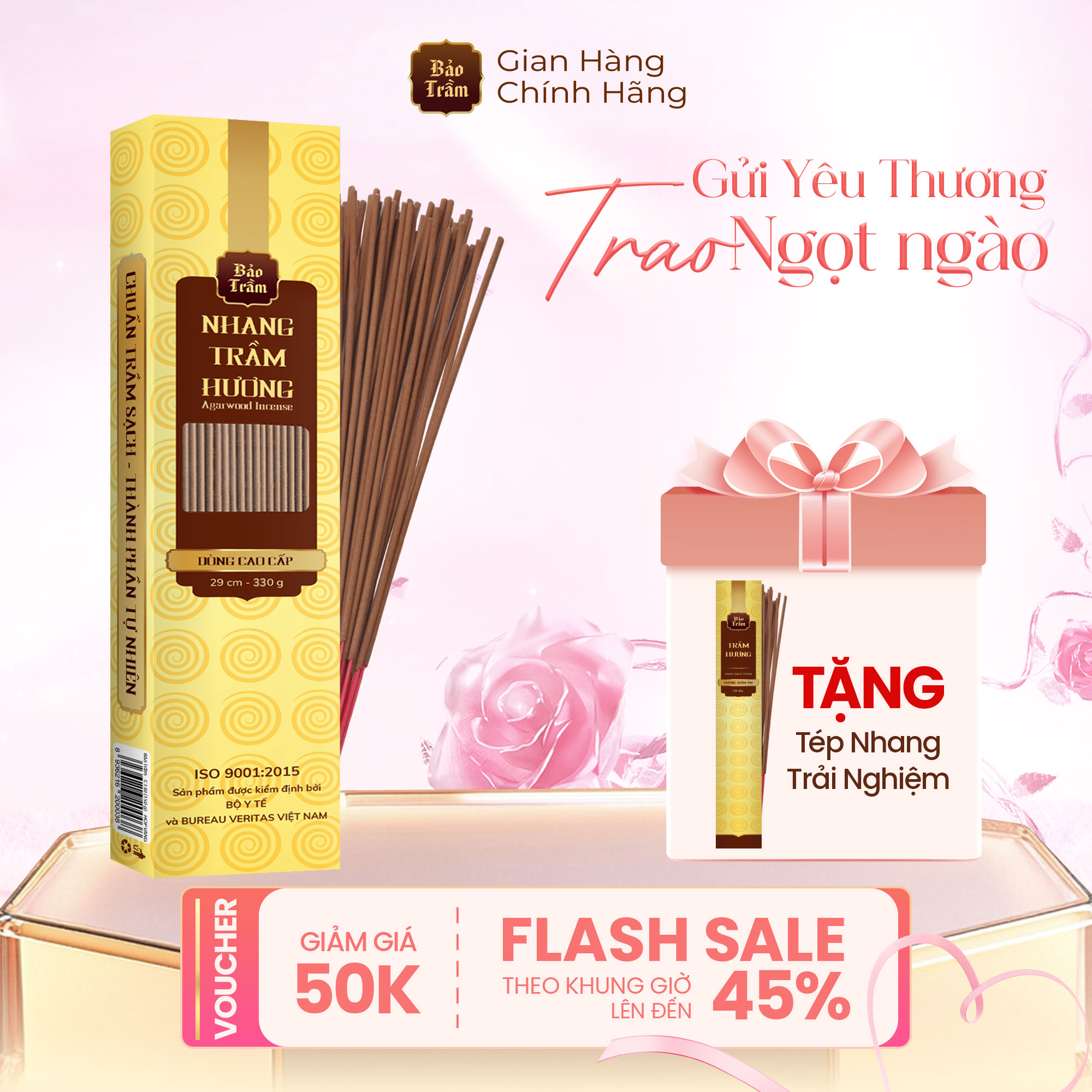Nhang Trầm Cao Cấp – Hộp Vàng | Bảo Trầm – Nhang Thơm Thanh Tịnh – Sạch – Tự Nhiên