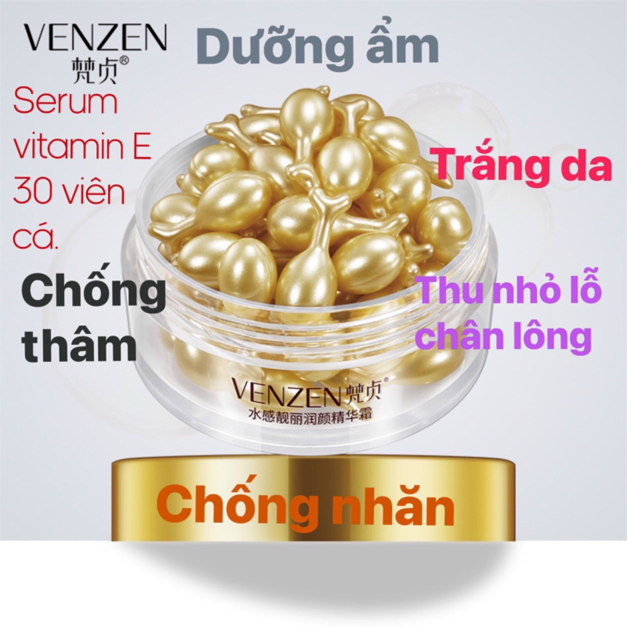 Serum dưỡng trắng tinh chất ngọc trai Venzen- Nuôi dưỡng và trẻ hóa da.( hộp 30 viên )
