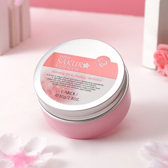 Mặt nạ hoa anh đào bùn kiểm soát dầu da mặt làm sạch - giảm mụn - 80g