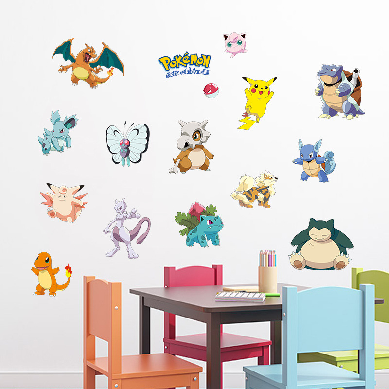 Stickers Trang Trí Tường Pokemon - Decal Dán Tường Pokemon