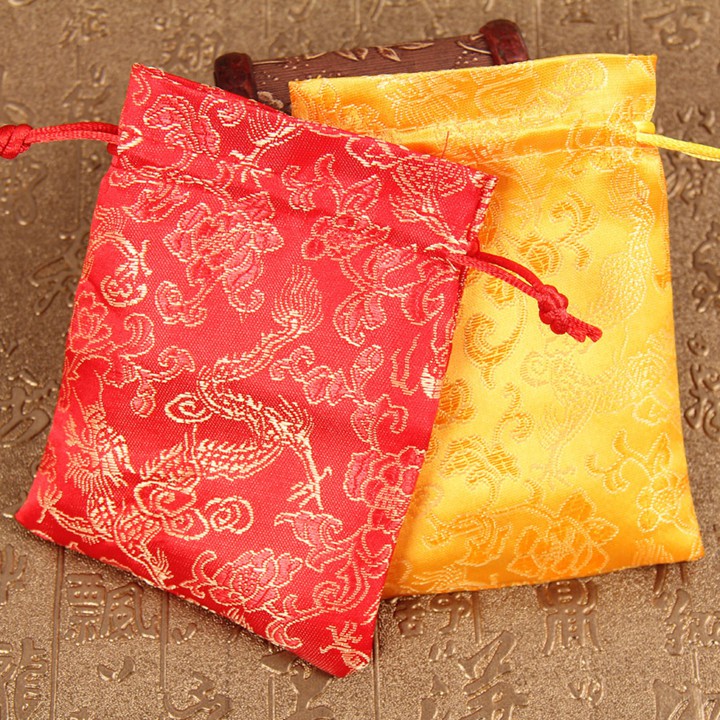 [HCM]TÚI GẤM ĐỎ RỒNG PHƯỢNG LOẠI 9*13 ĐỰNG VỪA PHÙ