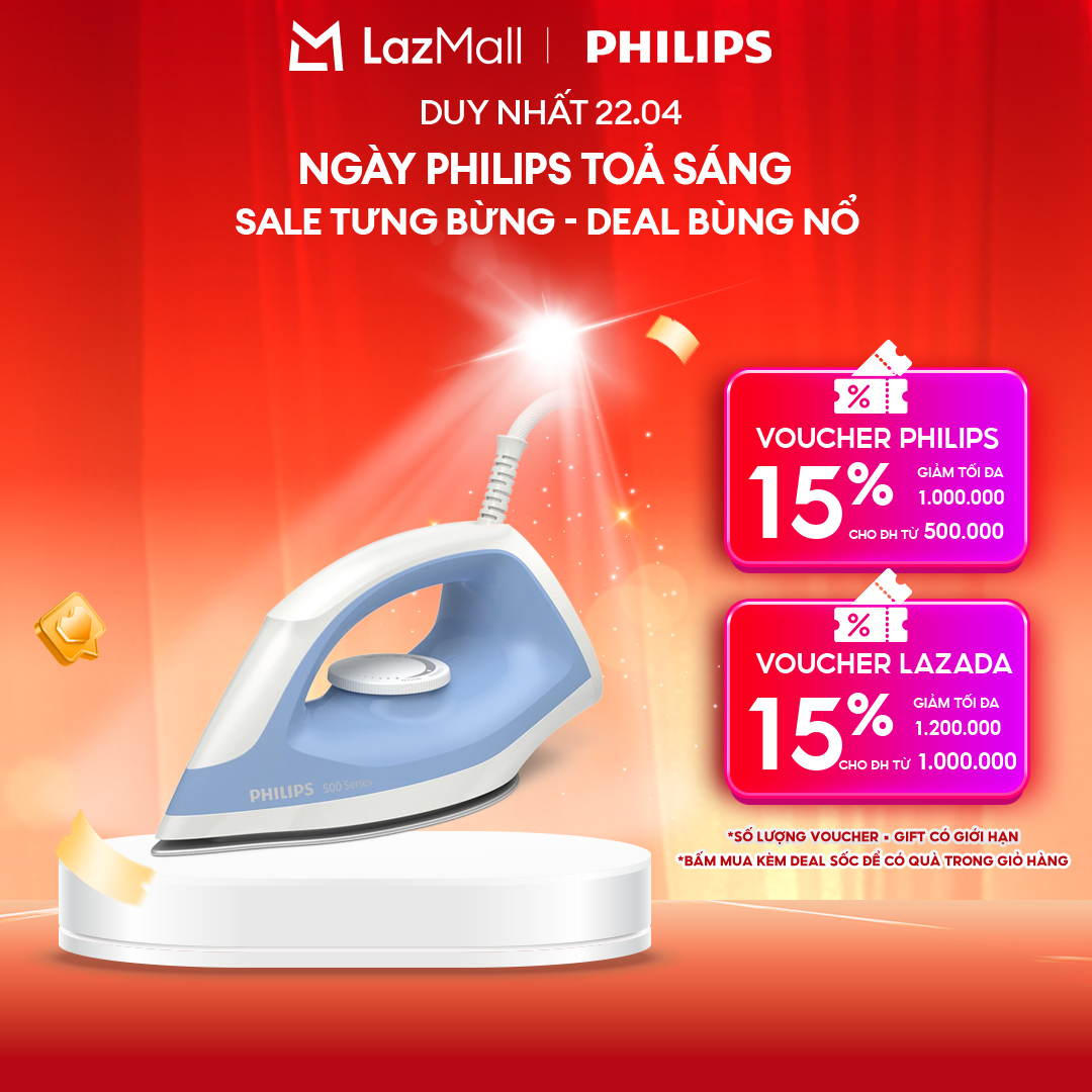Bàn Ủi Khô Philips DST0520/20 - Hàng Phân Phối Chính Hãng