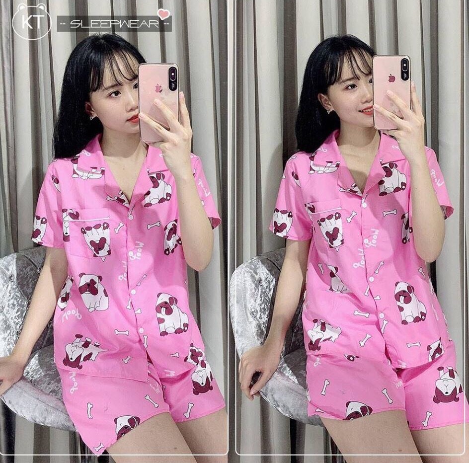 Văn đức fashion bộ đồ pijama , bộ ngủ nữ kate đẹp size dưới 55kg