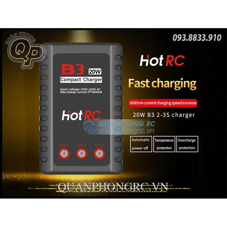 Sạc hot rc b3 20w cho pin 2-3s