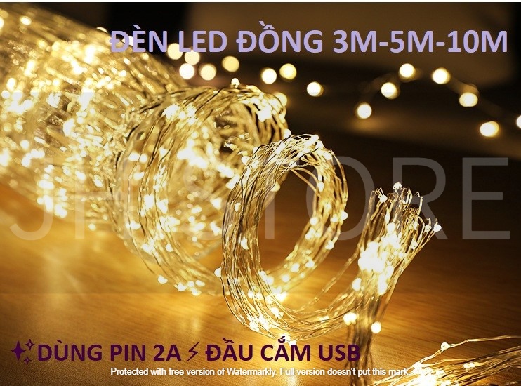 ⚡SIÊU SALE⚡ĐÈN LED 3M-5M-10M DÙNG PIN 2A-AA-CR-USB-NHÁY💖DECOR💖NOEL💖TẾT💖DÂY ĐỒNG TRẦN LED (DÙNG PIN)💖ĐOM ĐÓM💖FAIRY LIGHT