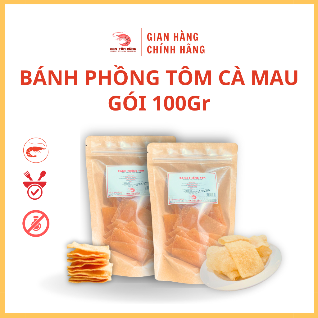 Bánh phồng tôm cà mau - bánh phồng tôm đặc biệt 40% tôm - kl: - con tôm rừng