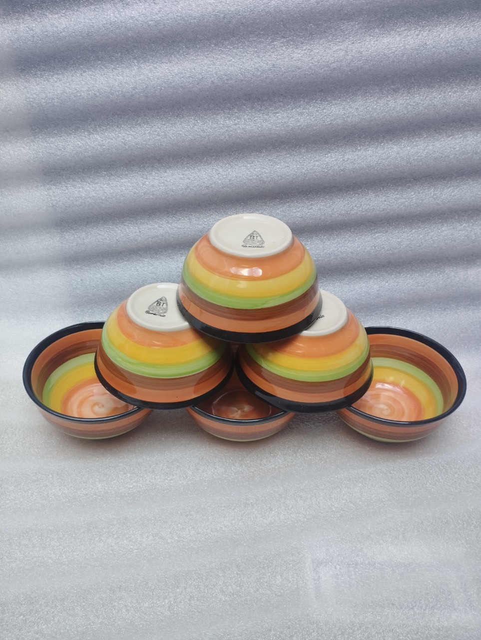 Combo 10 chén, 5 chén sứ loe cầu vòng 11cm , chén cơm trắng 11cm, chén chấm cầu vòng 8cm