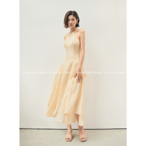 Đầm cổ yếm Aurora Midi Dress