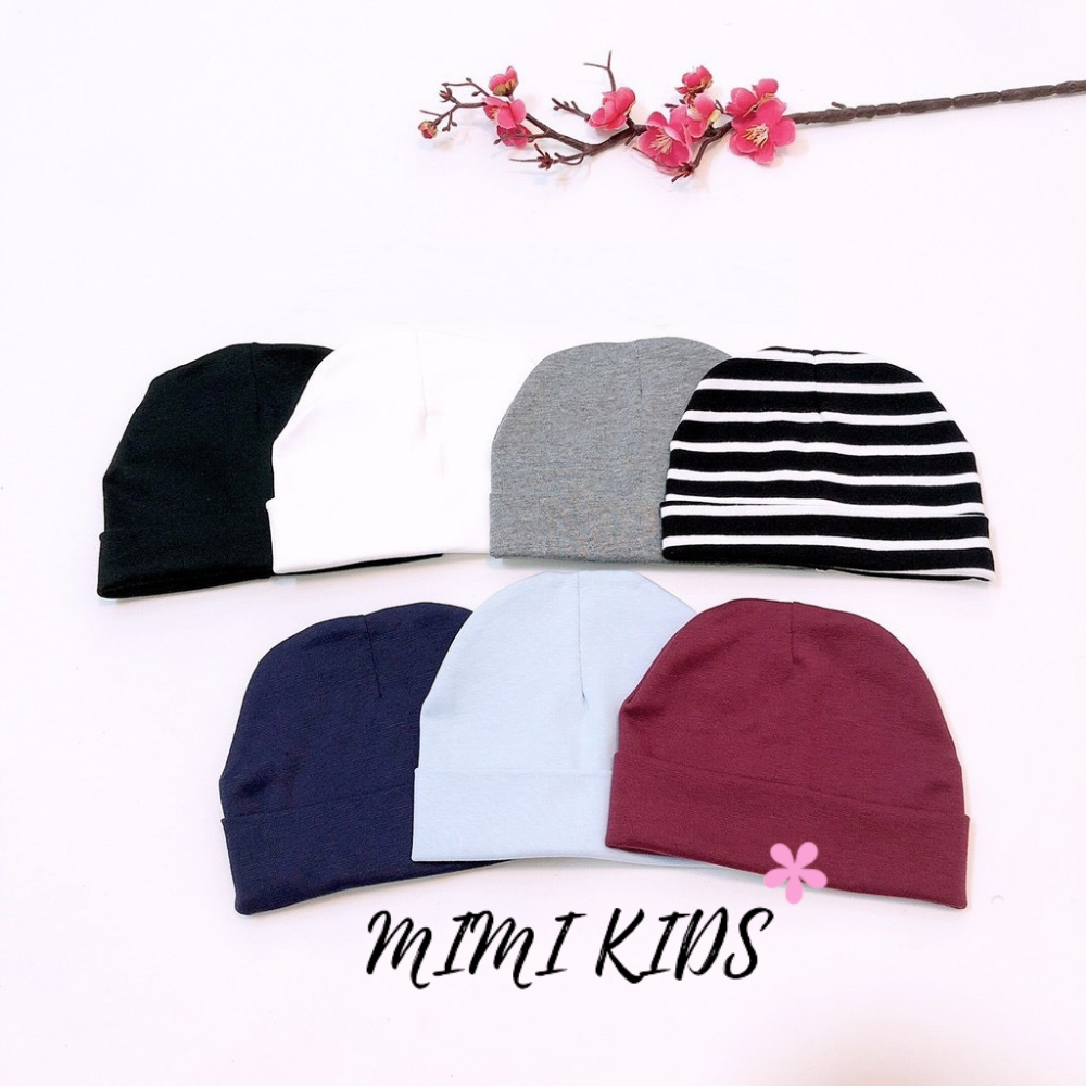 Mũ cotton dệt kim trùm đầu cho bé (3m-2y) Mimi Kids