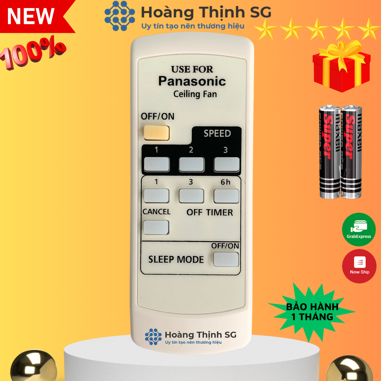 Remote điều khiển quạt trần Panasonic, điều khiển quạt panasonic 4 cánh - Tặng kèm pin