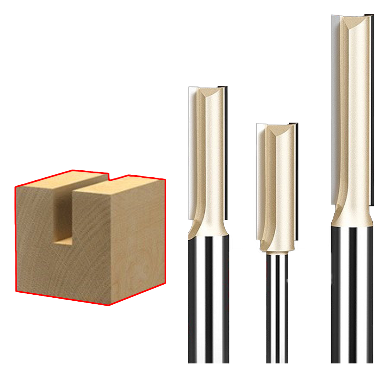 Mũi lấy nền dài không bi Tideway AC0103 cốt 12,7mm - Mũi soi gỗ phay rãnh, cắt ván công nghiệp, khoan lỗ, hạ nền nhanh