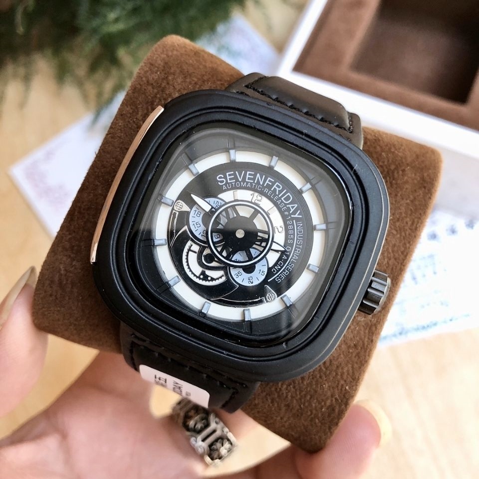 【Hot selling】Web celebrity big dial watch men square pointer electronic watch seven students trend Friday male quartz watch
