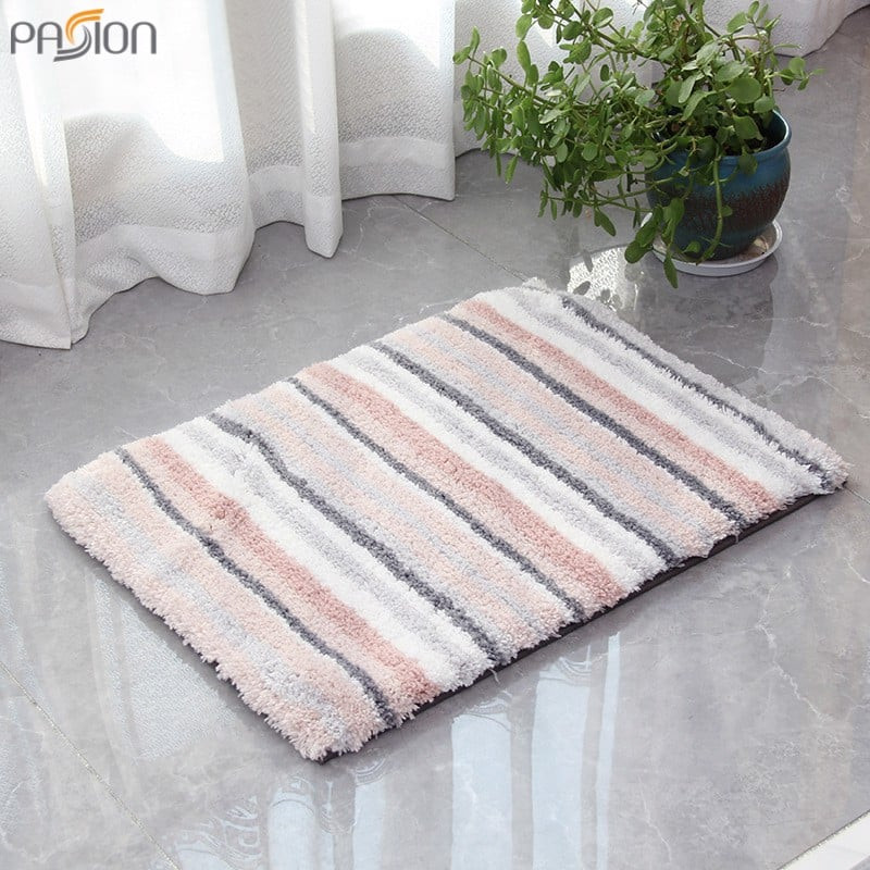 Thảm Lau Chân Sợi Len Thấm hút Đế cao su Chống Trượt Cao Cấp Phối Màu Họa Tiết Đơn Giản