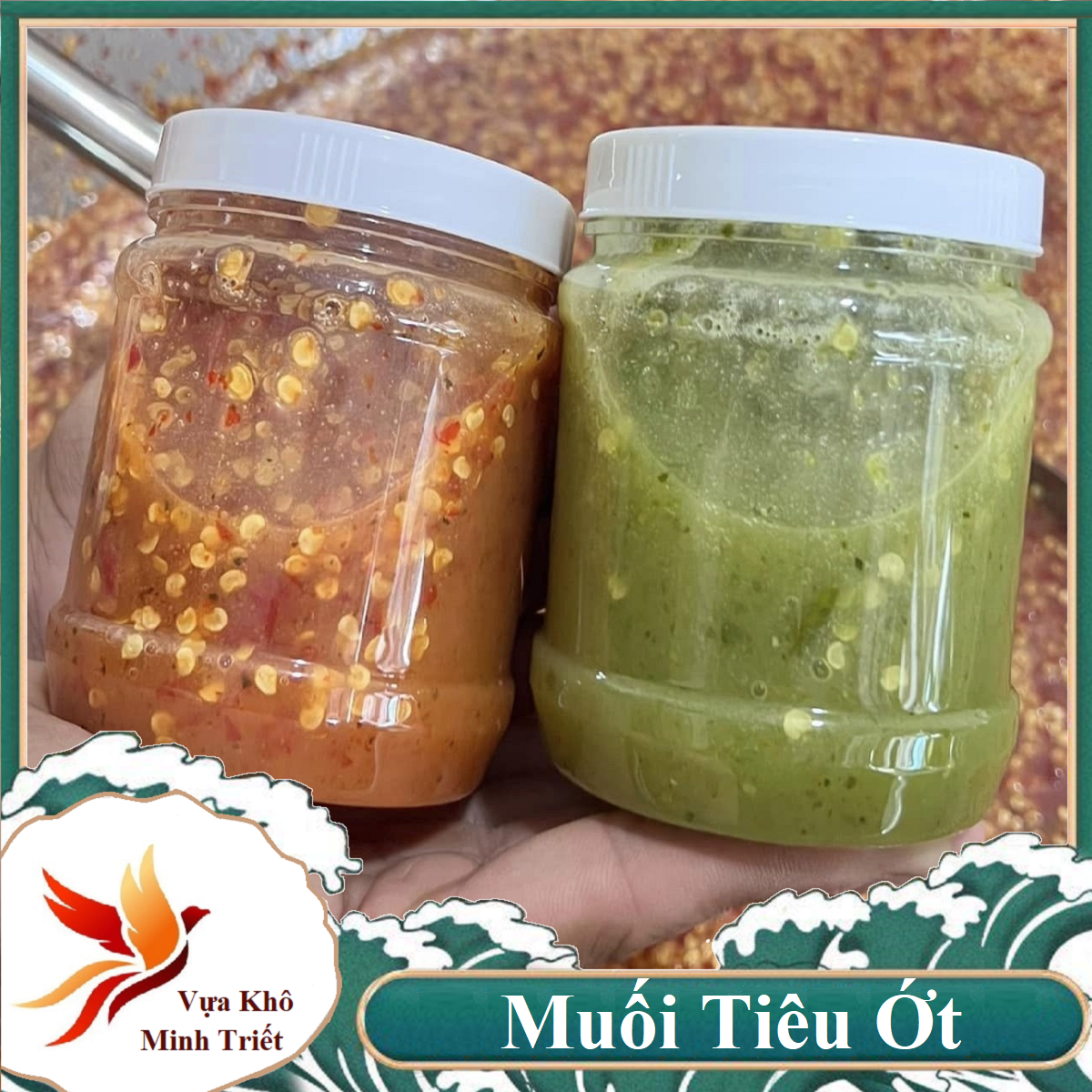 Muối chấm ớt xanh và ớt đỏ chay -mặn đều dùng được- vựa khô minh triết