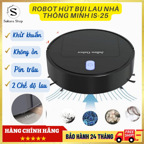 Máy hút bụi tự động, máy hút bụi cho gia đình, robot lau nhà cảm ứng thông minh sạc usb, robot lau nhà thông minh jallen gabor is25