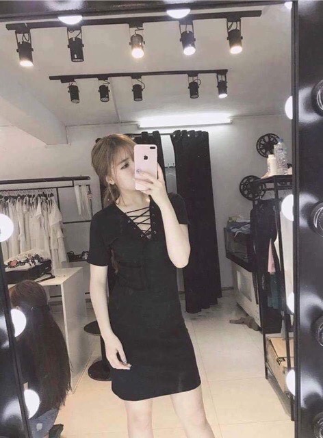 Váy Body Đan Dây Cổ đầm nữ xinh-đầm dự tiệc - đầm  thun nữ - váy thời rang nữ - váy hotgir chất đẹp kèm ảnh thật - CHENS