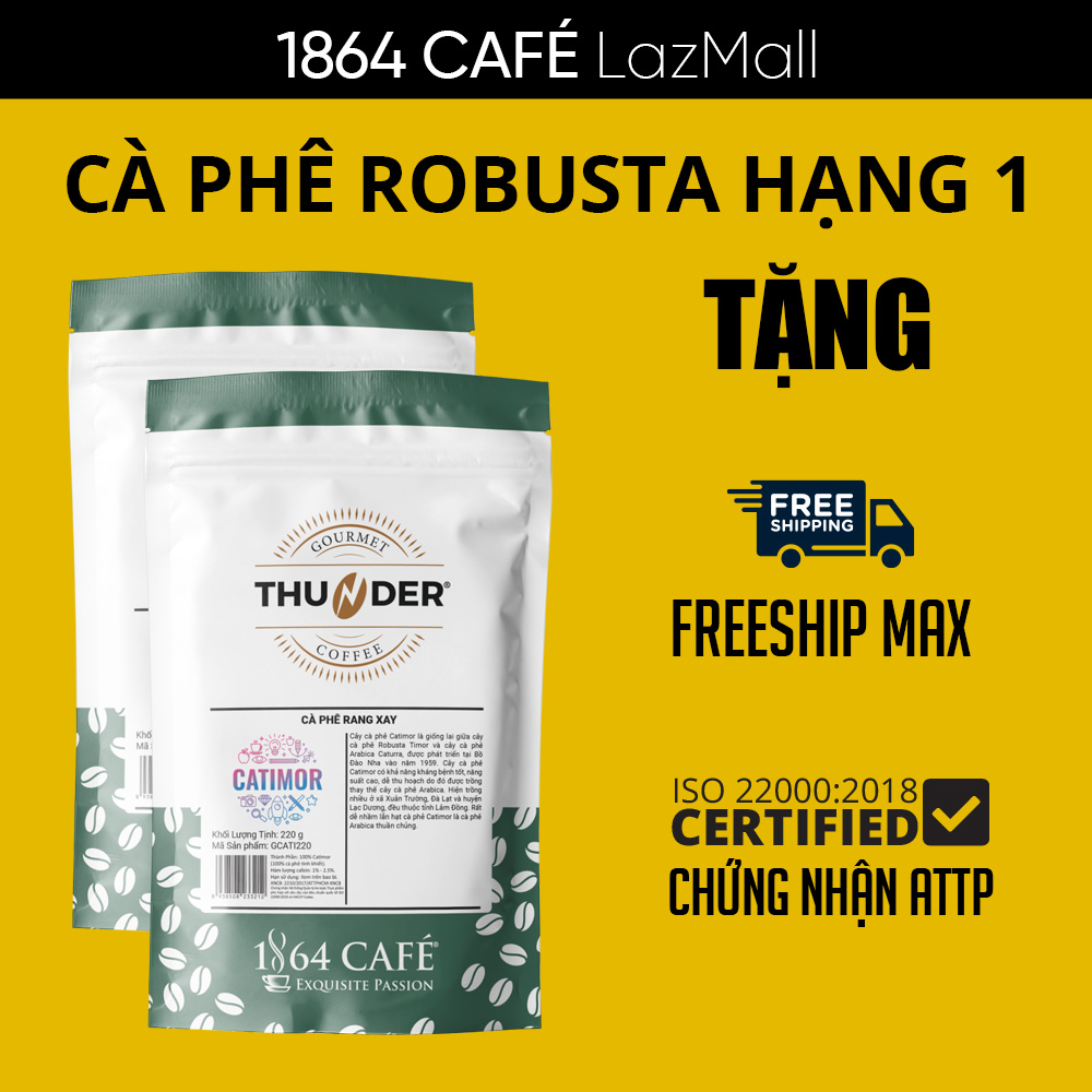 440g cà phê catimor bột tinh khiết 100% - 1864 café