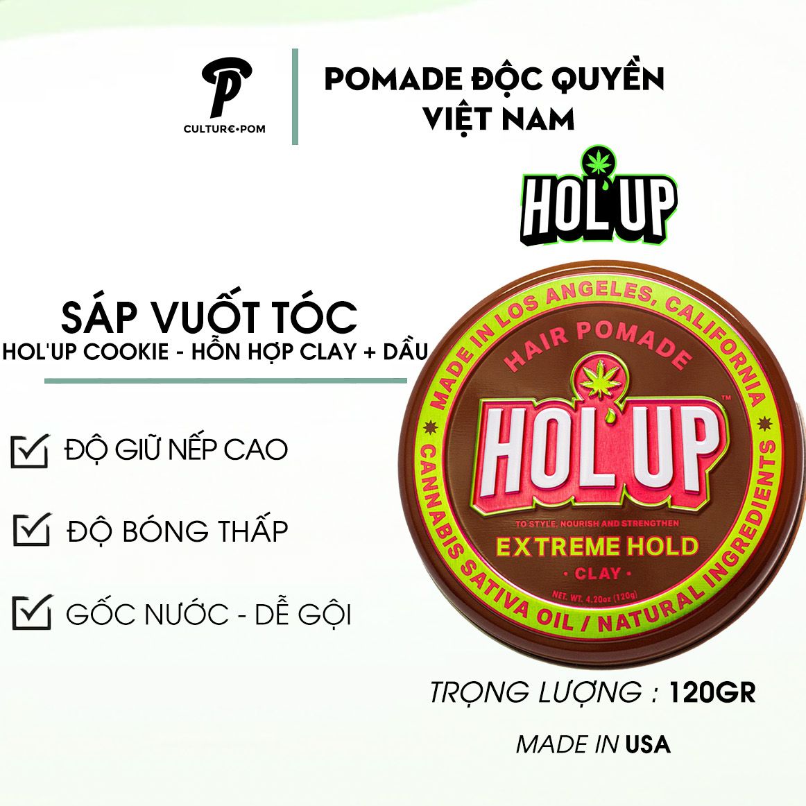 Hol'up chính hãng ⎮ sáp vuốt tóc holup cookie