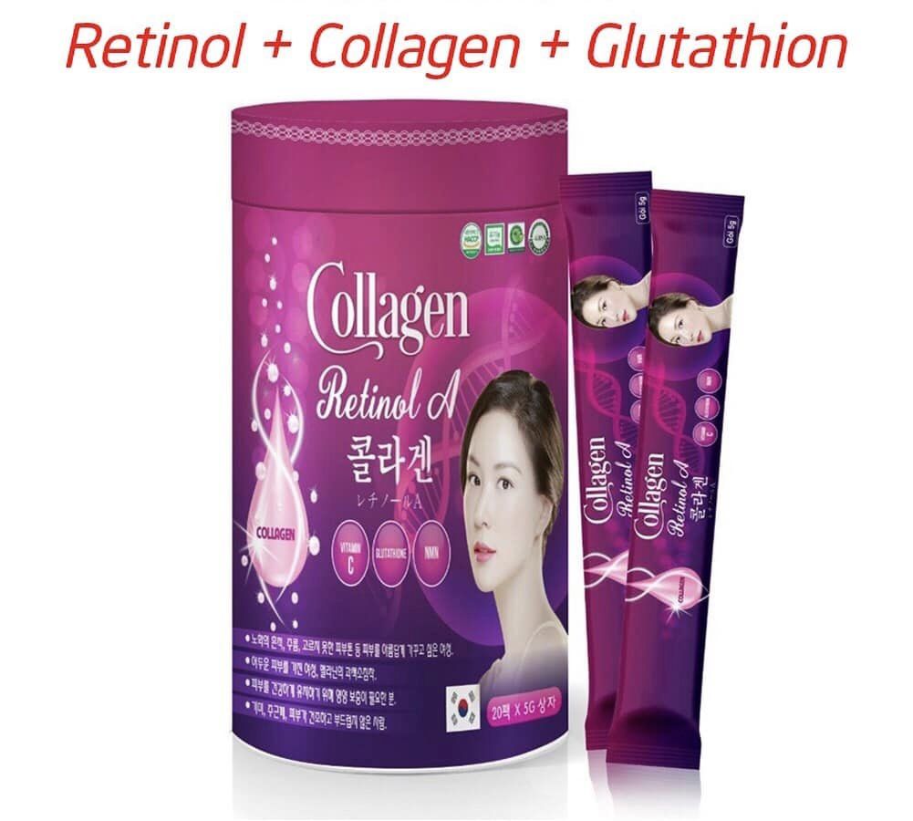 Gói Glutathione Collagen Nano Sakura Okinawoa - Giúp trắng da, giảm nám, tàn nhang, phục hồi da bị lão hóa ( hộp 20gói )