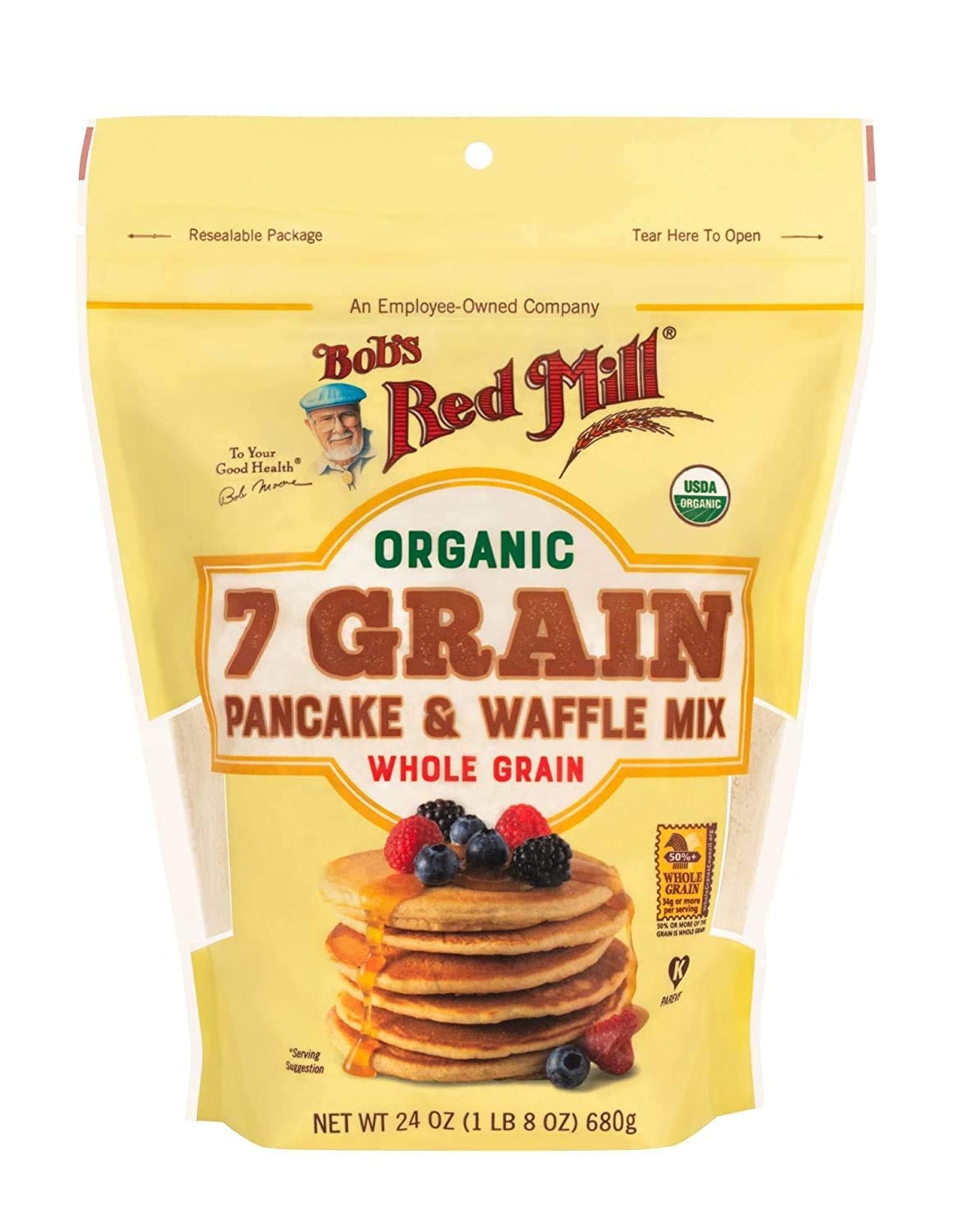 Bột 7 loại hạt Organic làm pancake hiệu Bob's red mill 680g - Organic 7 Grain Pancake Mix
