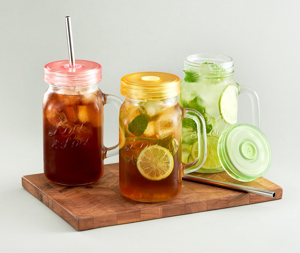 Ly thủy tinh có tay cầm lock&lock glass jar 630ml llg002n