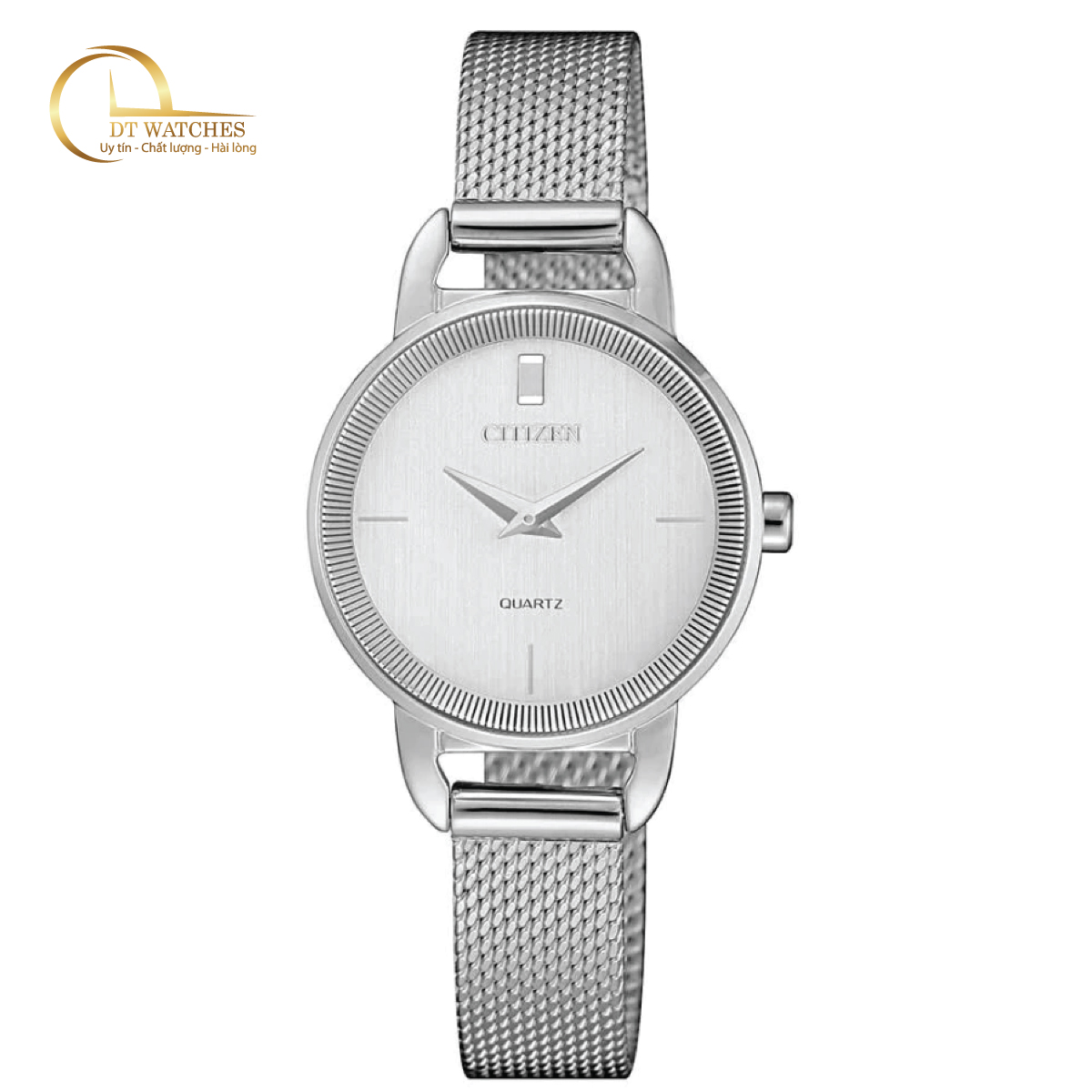 Đồng hồ nữ citizen máy quartz, dây thép không gỉ, size 26mm ez7000-50a