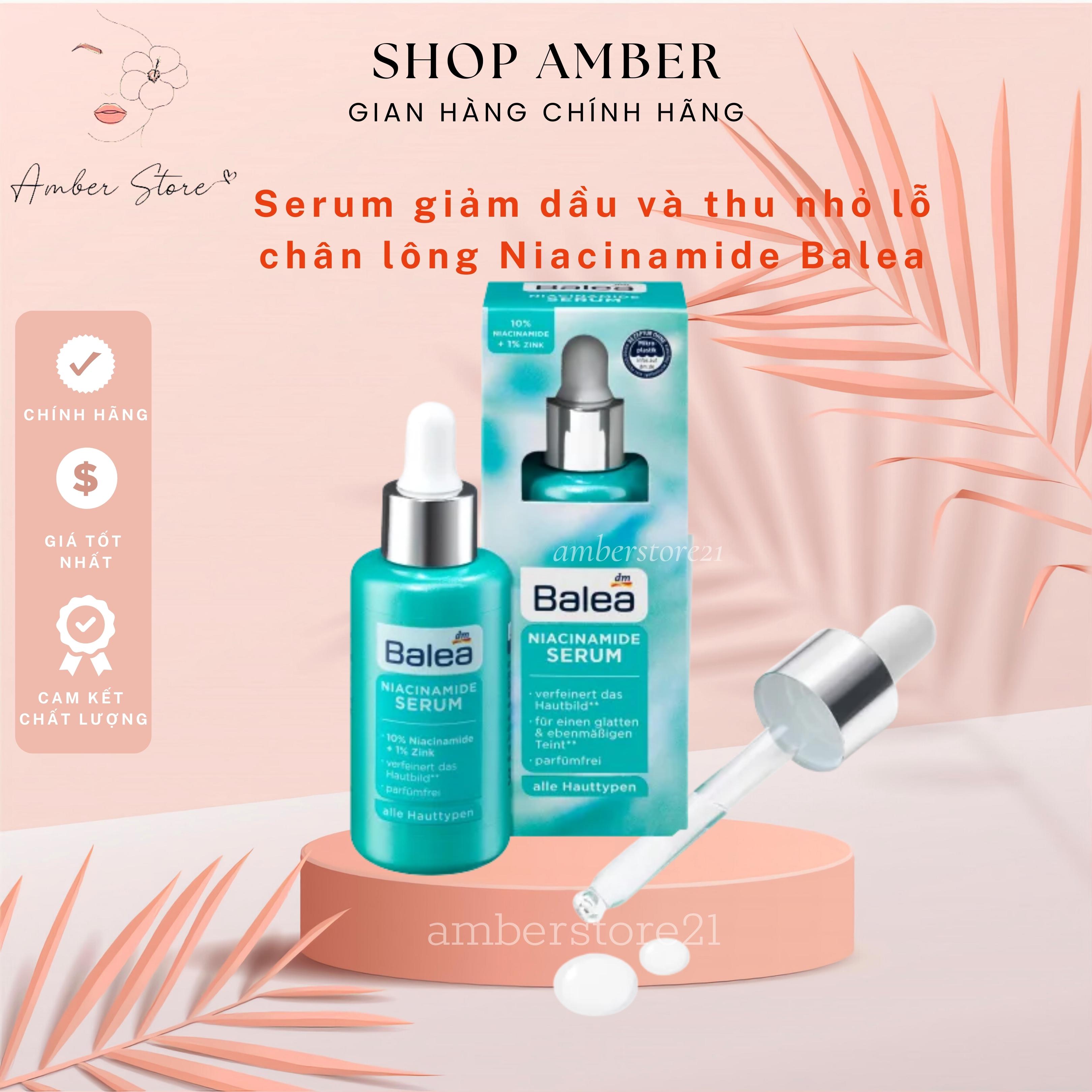 - serum giảm dầu và thu nhỏ lỗ chân lông niacinamide 10% balea - 30ml