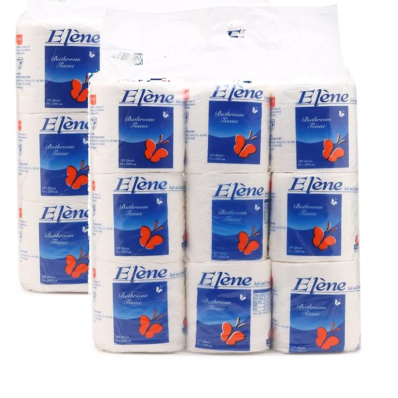Combo 2 lốc Giấy vệ sinh Elene 9 cuộn 3 lớp