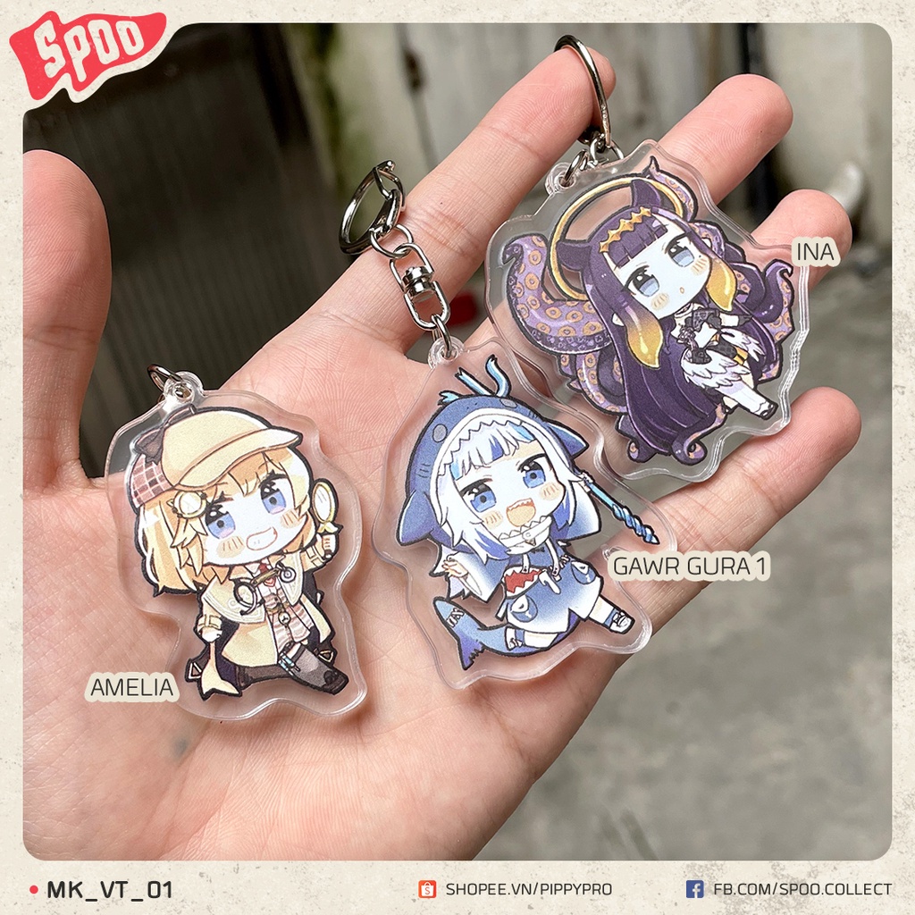 Móc khóa pvc hololive vtuber 3d dễ thương chibi cute