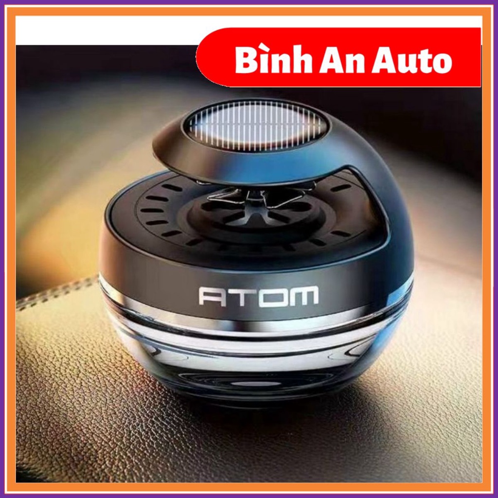 Nước Hoa Ô Tô, Nước Hoa Atom đặt taplo ô tô Cao Cấp Chạy năng lượng Mặt Trời xoay quạt tỏa hương khắp nội thất xe