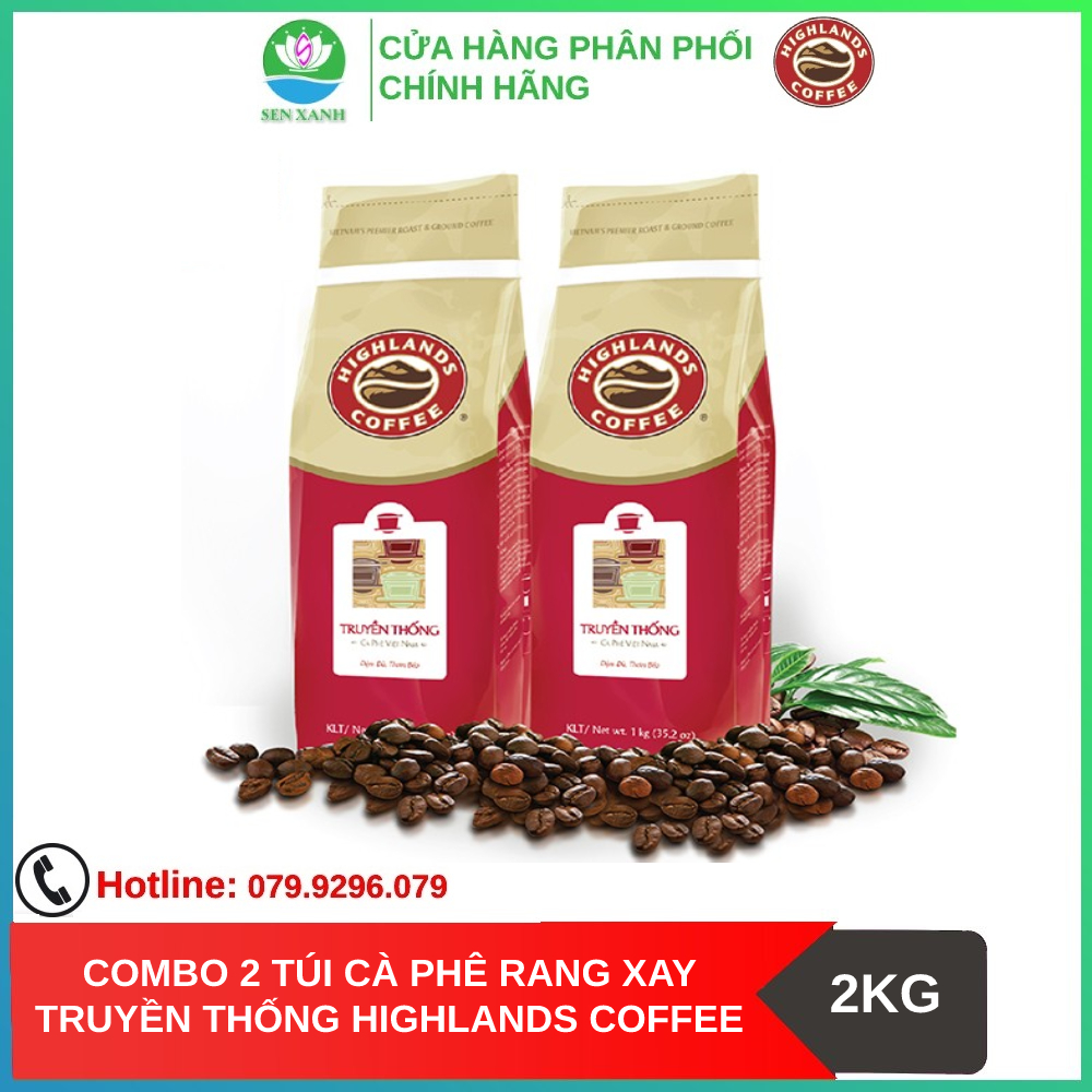 Combo 2 túi Cà phê bột Truyền thống Highlands Coffee 1kg