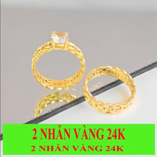 Nhẫn Kim Tiền Cặp Đôi Nam Nữ đẳng cấp đẹp mạ vàng