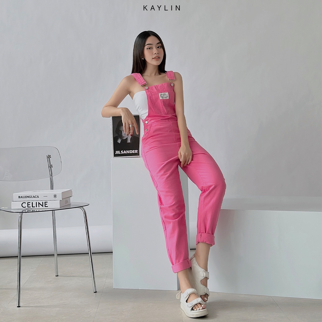 Quần yếm jean nữ phối nút thời trang kaylin - n1897