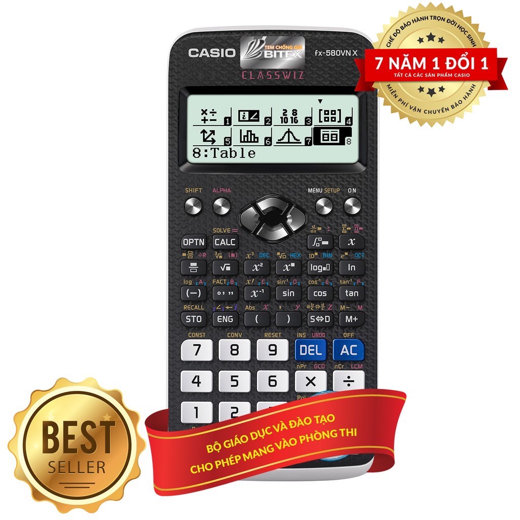 Máy tính casio chính hãng máy tính cầm tay casio fx 580vn máy tính khoa học casio fx-580vn x - được mang phòng thi - bh 7 năm phân phối chính hãng