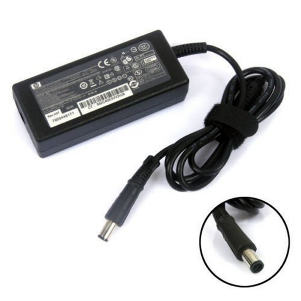Sạc laptop Hp Chân Kim To 18.5V-3.5A (Adapter Hp tròn to) kèm dây nguồn sản phẩm tốt có độ bền cao cam kết sản phẩm nhận được như hình