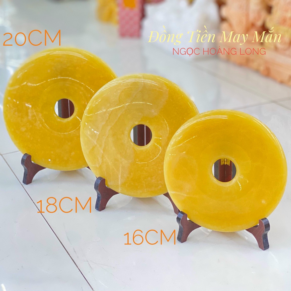 Đồng điếu đá ngọc hoàng long - 16cm 18cm 20cm kèm đế gỗ