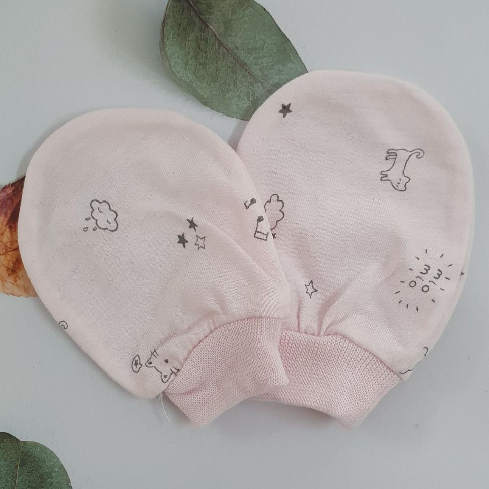 Combo 2 đôi bao tay sơ sinh miomio bo chun 100% cotton, mềm mại, thoáng mát cho bé