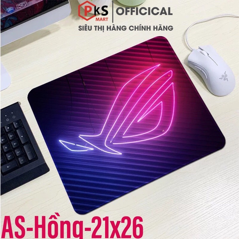 Lót Chuột, Pad Chuột Gaming Cỡ Lớn, Nhỏ ASUS-ROG 80x30x2mm 210x260x2mm Bo Viền Chắc Chắn Đế Cao Su - PKSMART