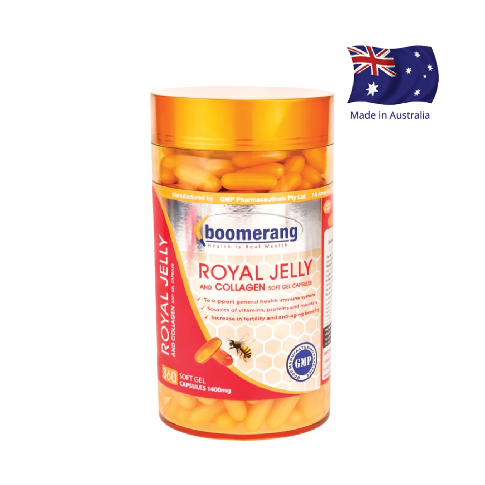 Viên uống sữa ong chúa & collagen Boomerang Royal Jelly And Collagen