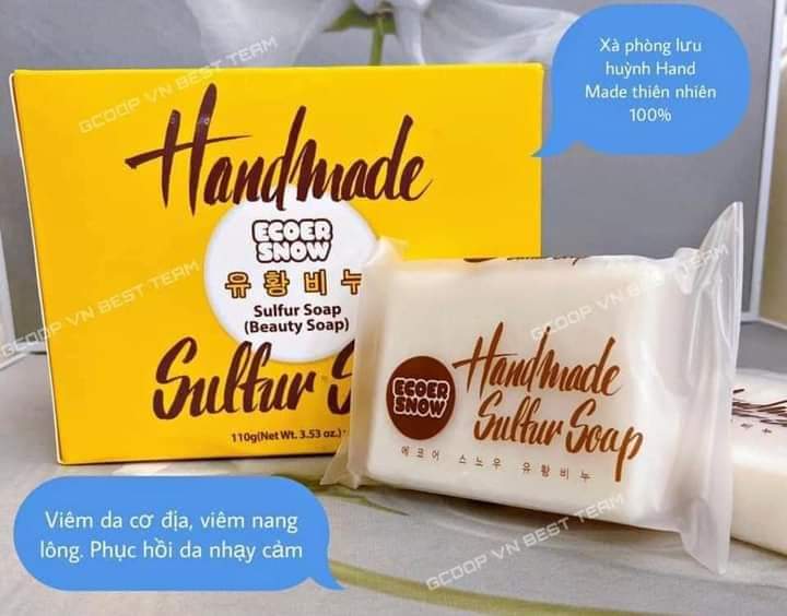 Xà phòng lưu huỳnh cho mụn lưng 110g Ecoer Snow Sulphur soap