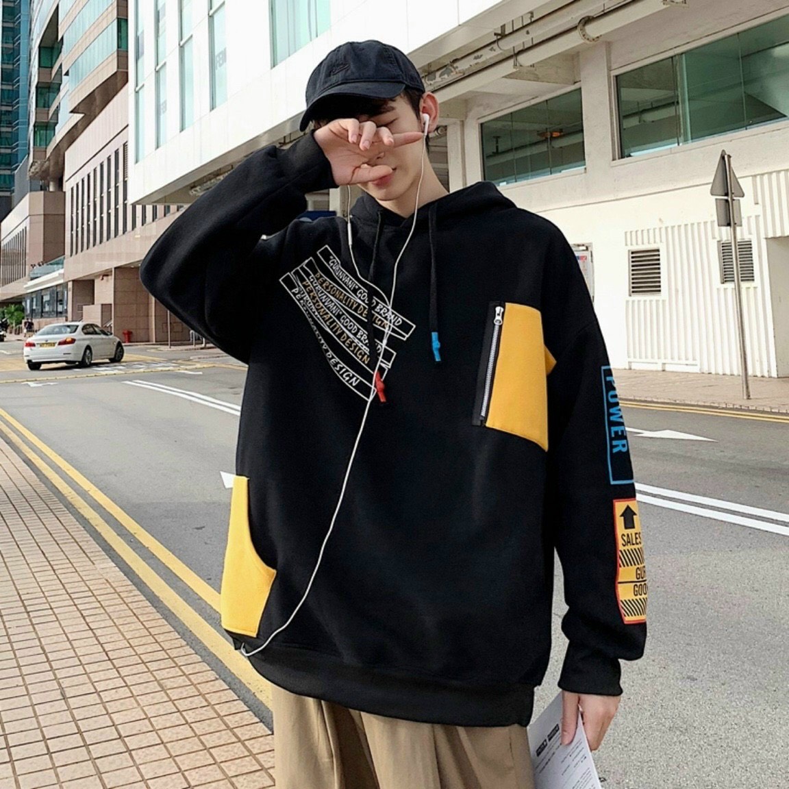 Áo khoác hoodie nam nữ form rộng phối nón cực hit hot siêu cá tính