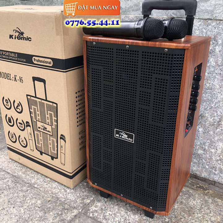 Loa bluetooth hát karaoke Kiomic K85 tặng kèm 2 micro không dây Shop Hung Phat