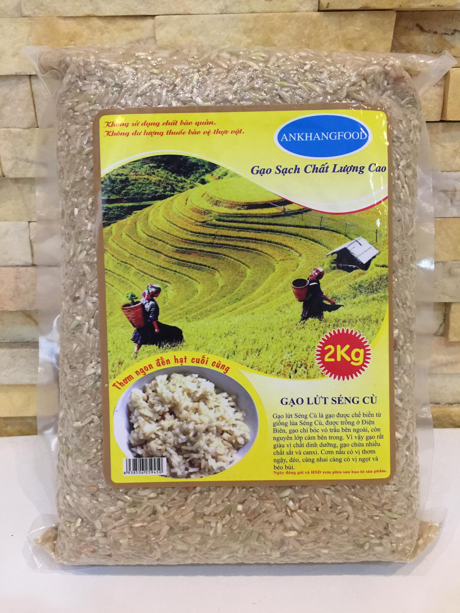 Gạo lứt trắng séng cù điện biên hút chân không